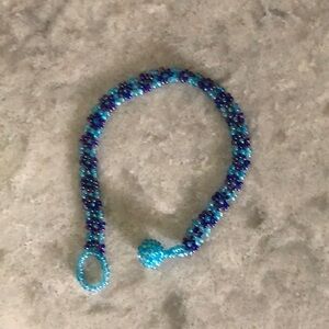 Blue and Purple Beaded Bracelet